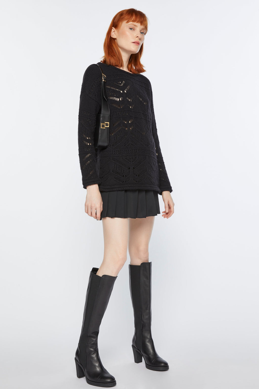 SHORT PLEATED SKIRT IN CRÊPE DE CHINE