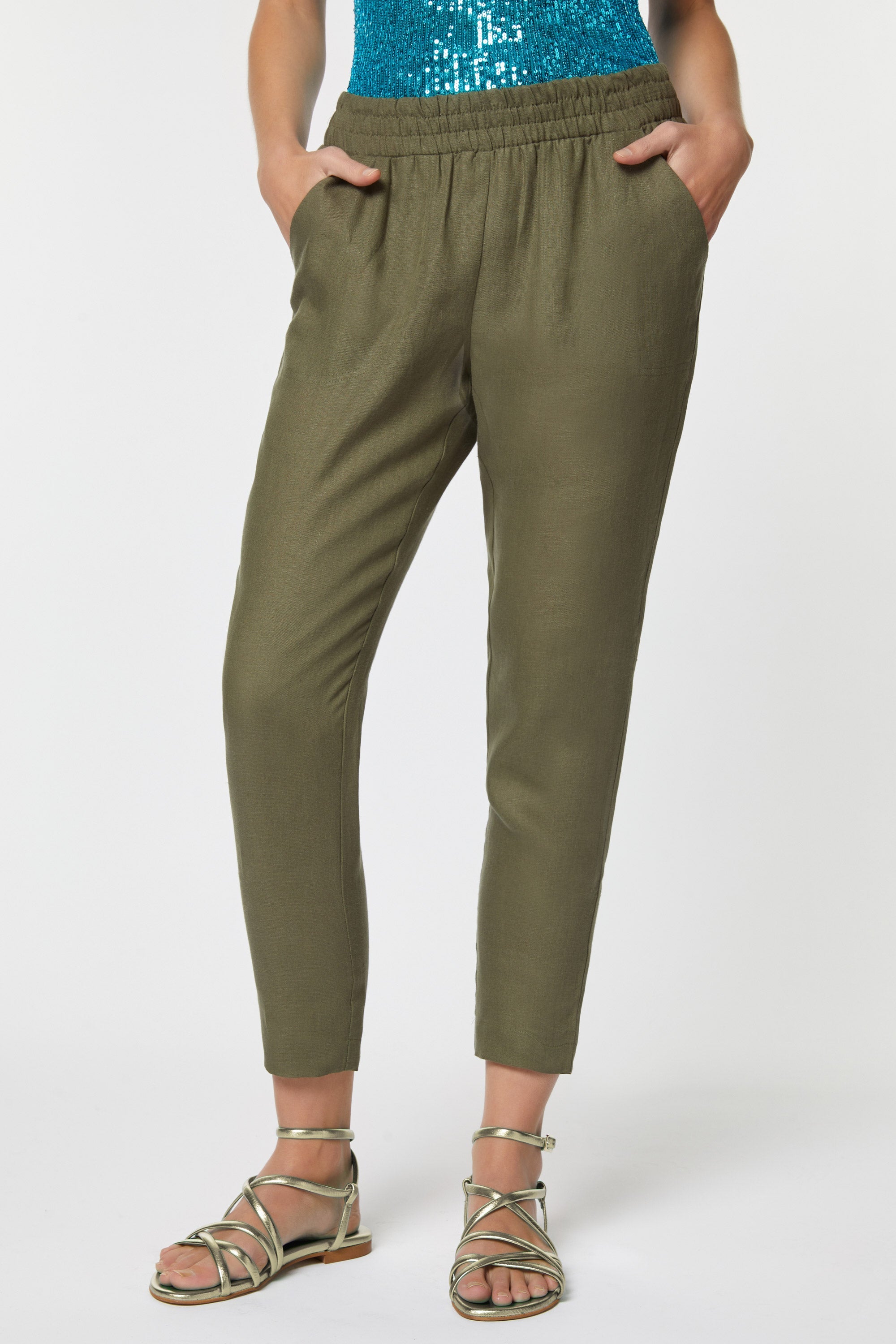LINEN SLIM PANTS