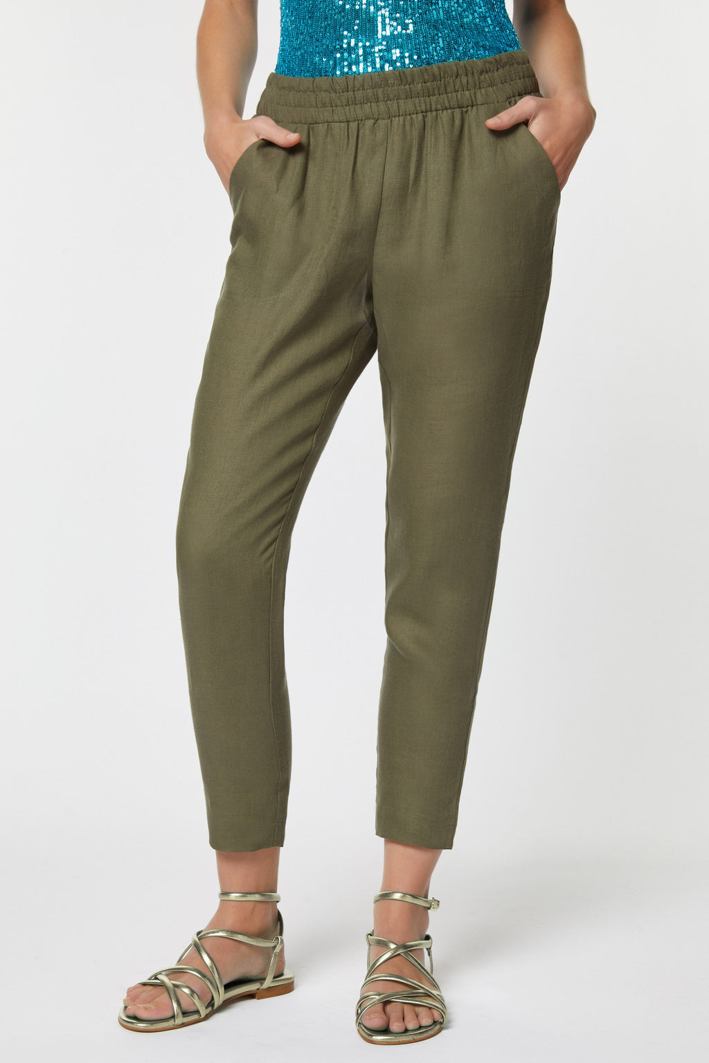 LINEN SLIM PANTS