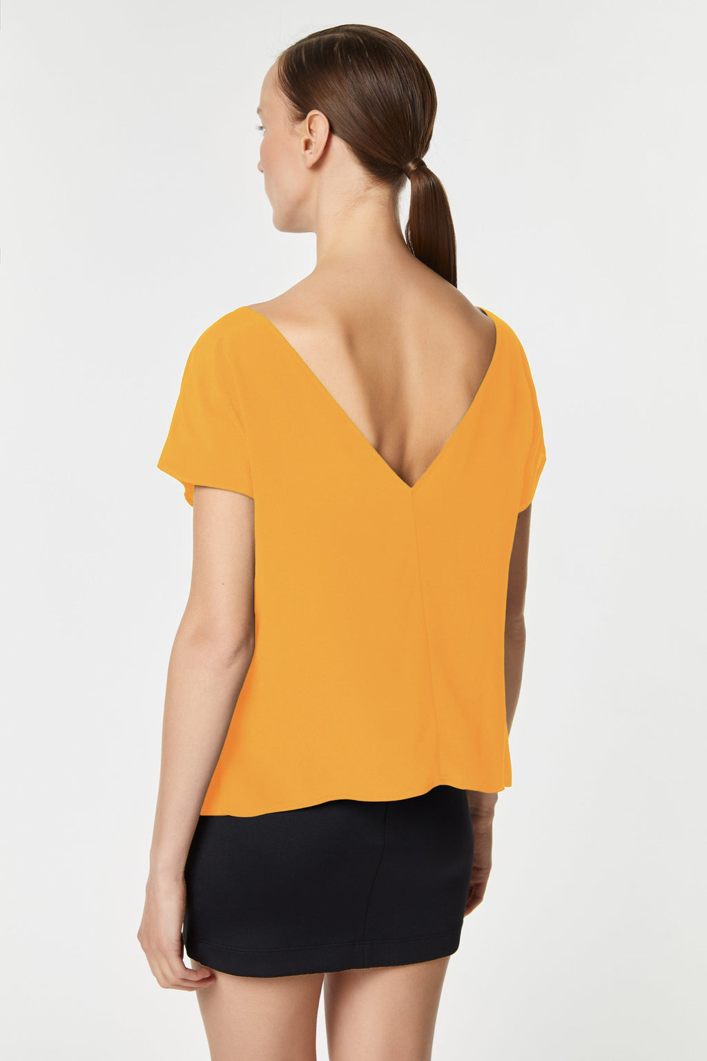 CROPPED T-SHIRT IN CRÊPE DE CHINE