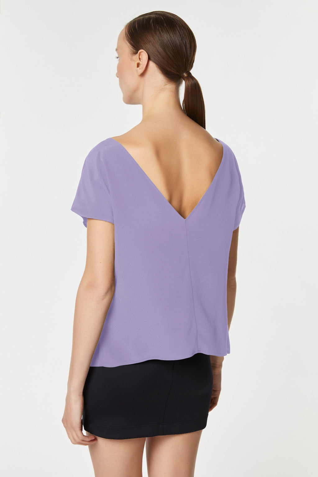 CROPPED T-SHIRT IN CRÊPE DE CHINE