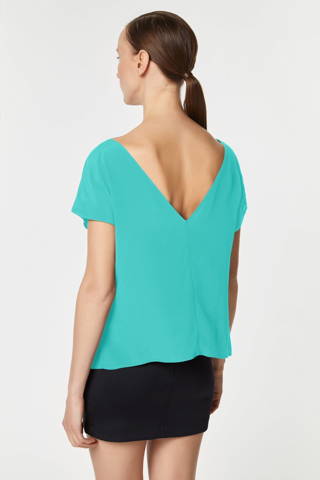 CROPPED T-SHIRT IN CRÊPE DE CHINE