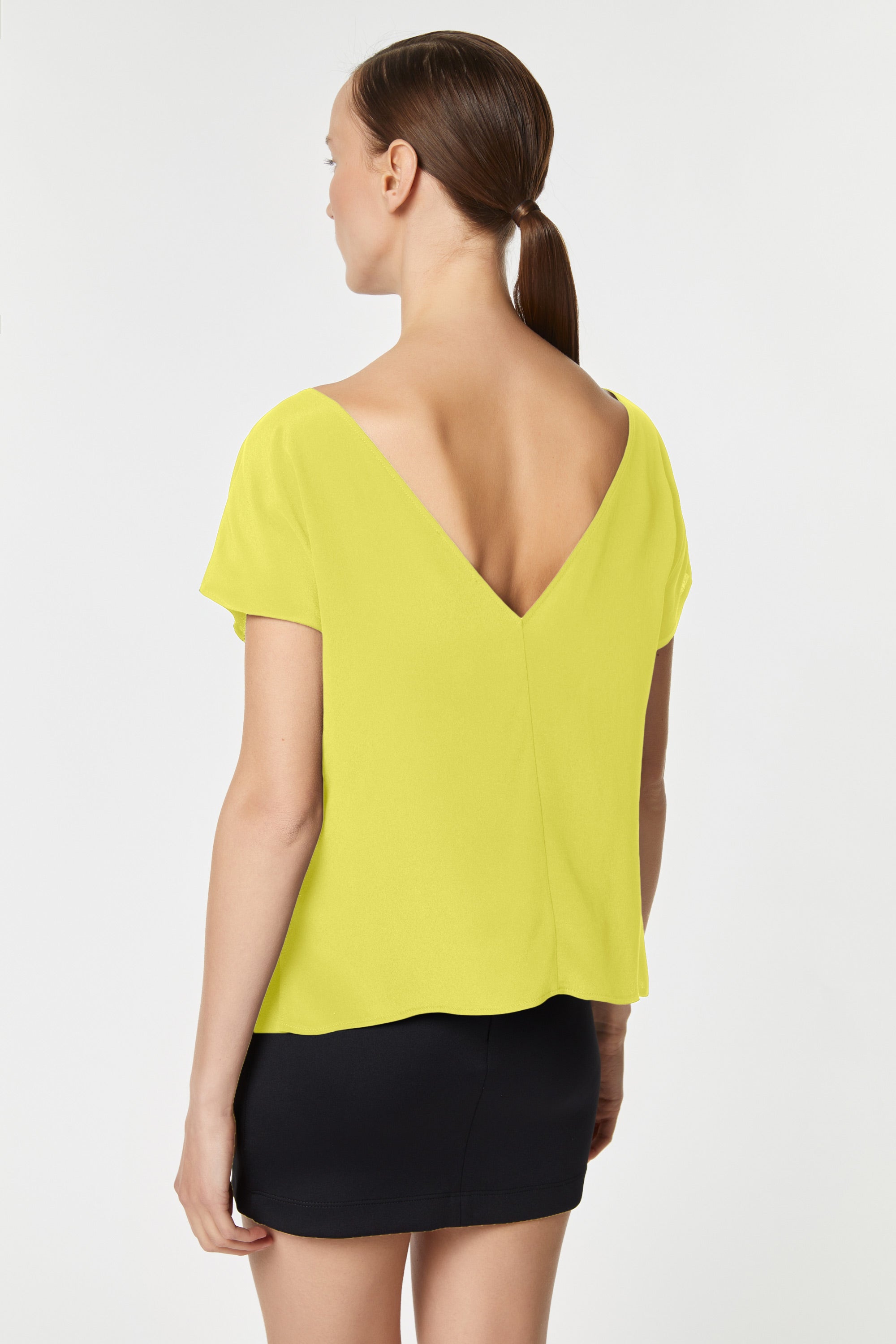 CROPPED T-SHIRT IN CRÊPE DE CHINE