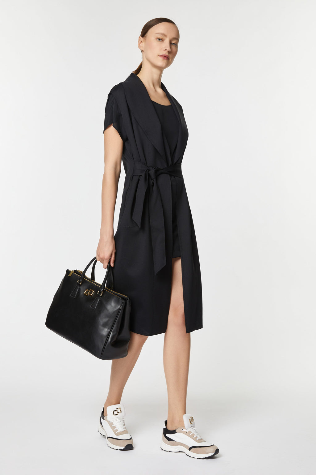 CROPPED T-SHIRT IN CRÊPE DE CHINE
