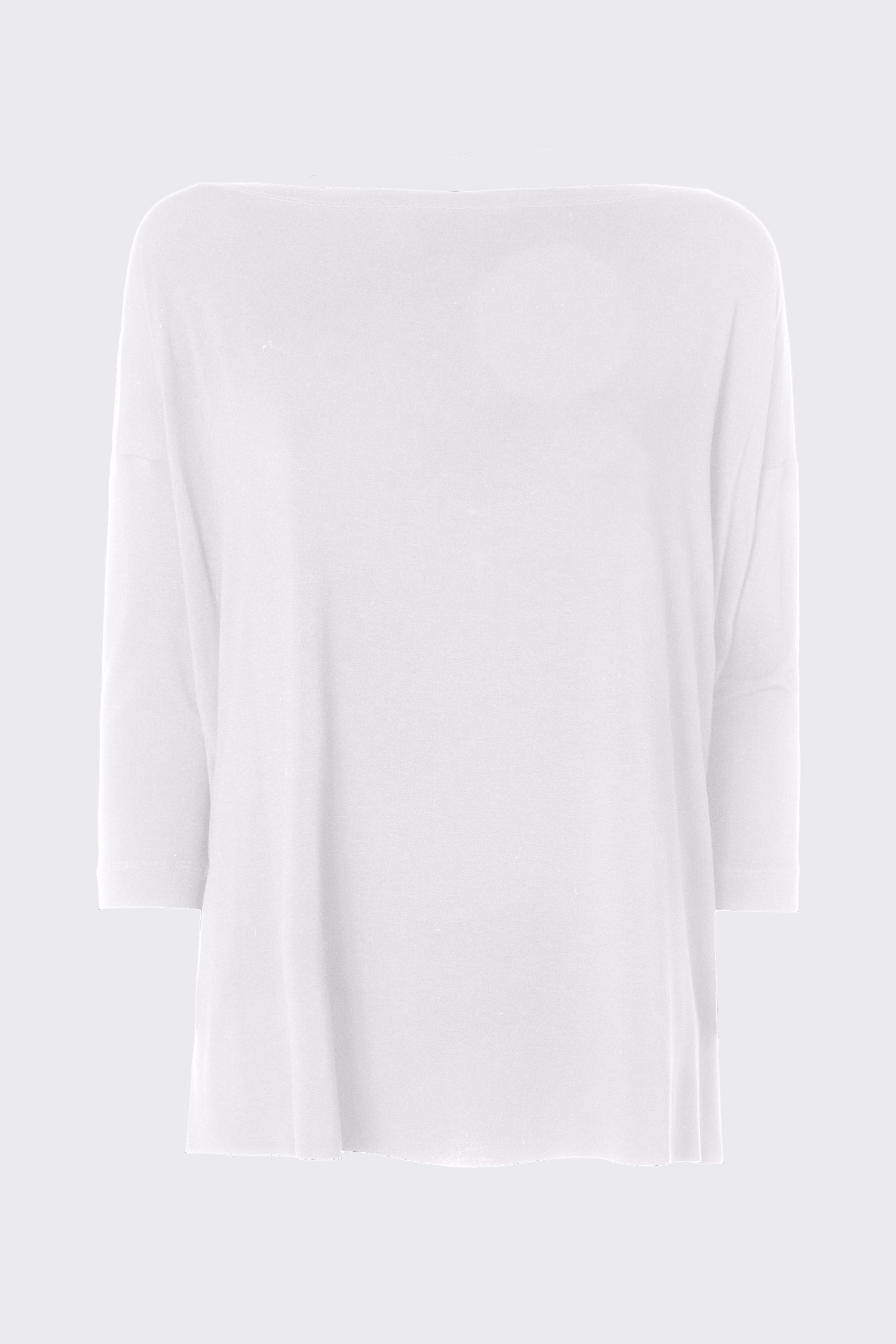 CREW-NECK TOP IN A LIGHT STRETCHY VISCOSE JERSEY WITH A DEEP V-BACK