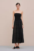 MUSLIN FLOUNCE DRESS WITH JERSEY BODICE