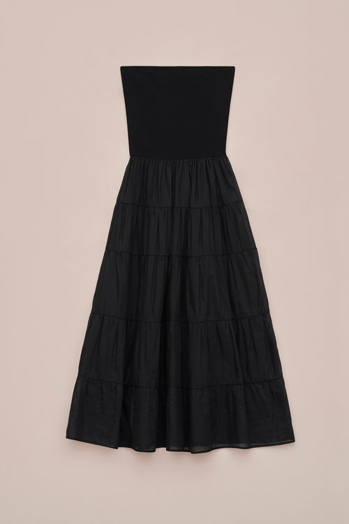 MUSLIN FLOUNCE DRESS WITH JERSEY BODICE
