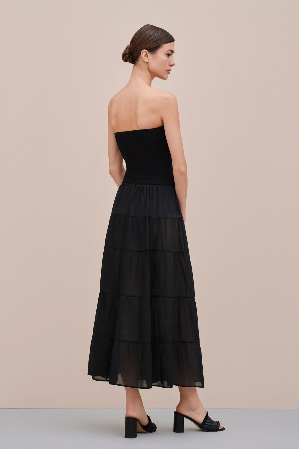 MUSLIN FLOUNCE DRESS WITH JERSEY BODICE