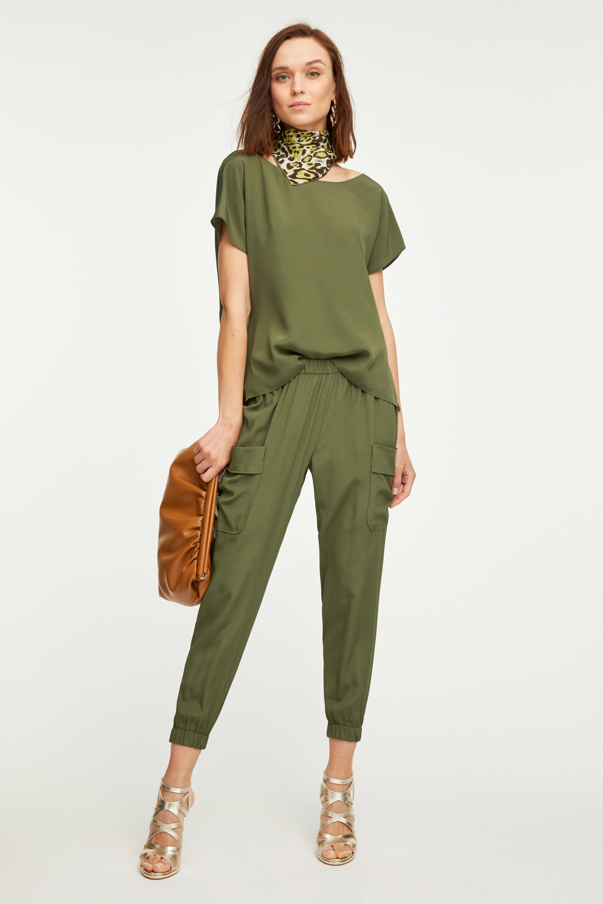 CROPPED T-SHIRT IN CRÊPE DE CHINE